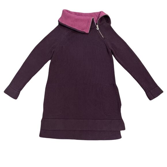 Soft Surroundings Sweater Dress Pockets Funnel Turtleneck Thick Knit Purple Sz S - Picture 2 of 14